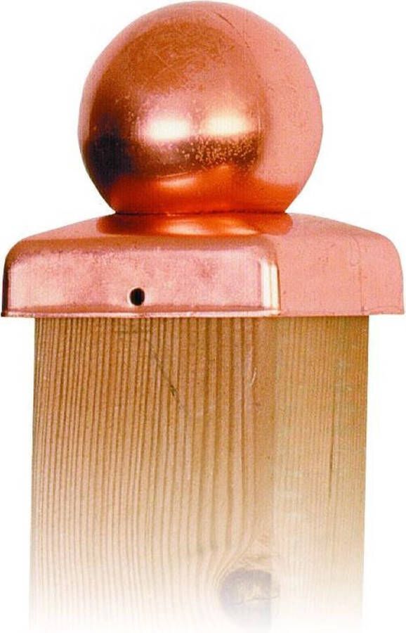 Intergard Paalornament koper bol paalkap voor tuinpaal 71x71mm