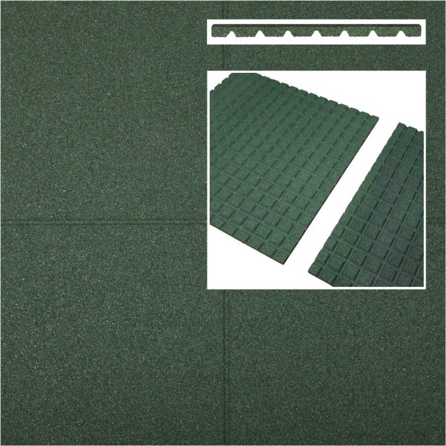 Intergard Rubberen tegels groen 1000x1000x25mm prijs per m2