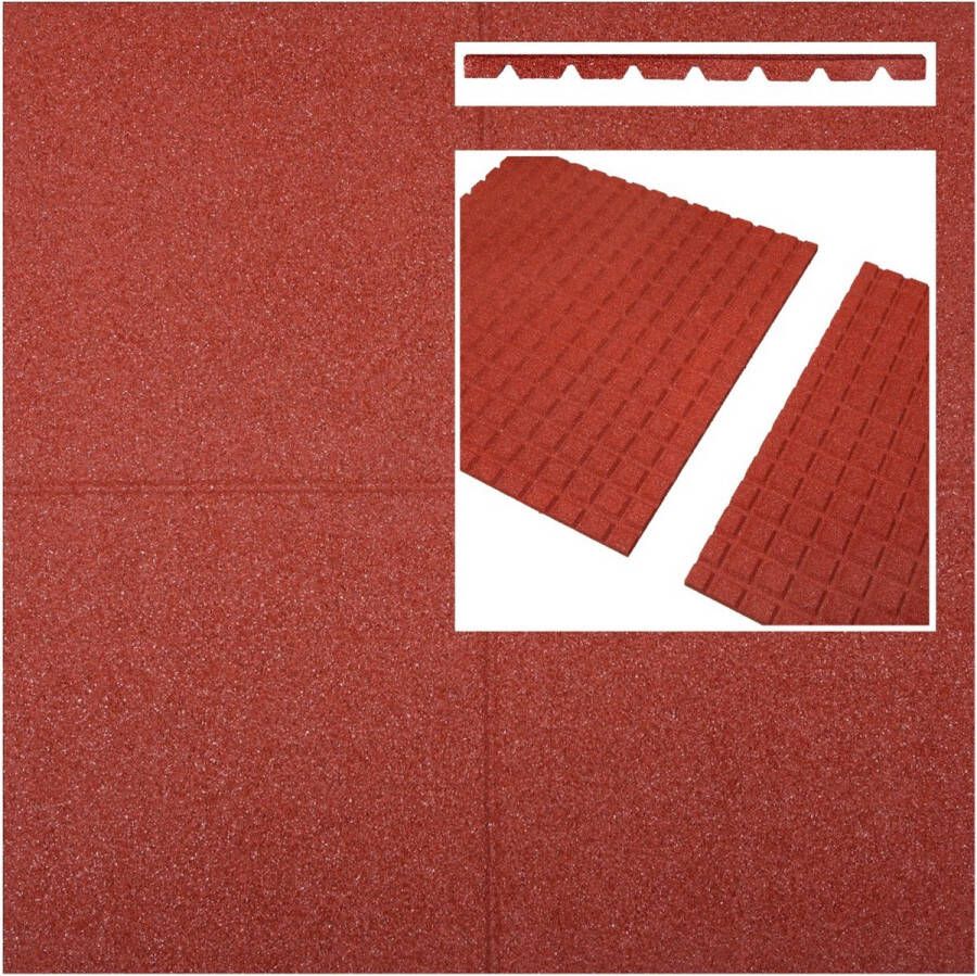 Intergard Rubberen tegels rood 1000x1000x45mm prijs per m2