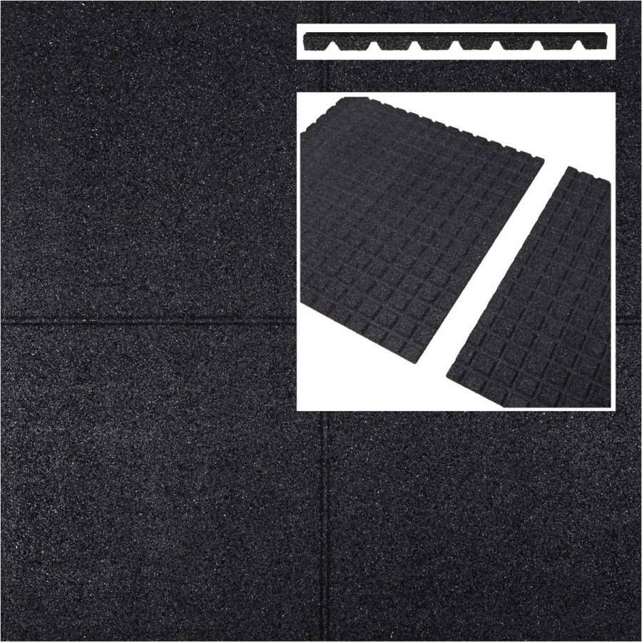Intergard Rubberen tegels zwart 1000x1000x25mm prijs per m2