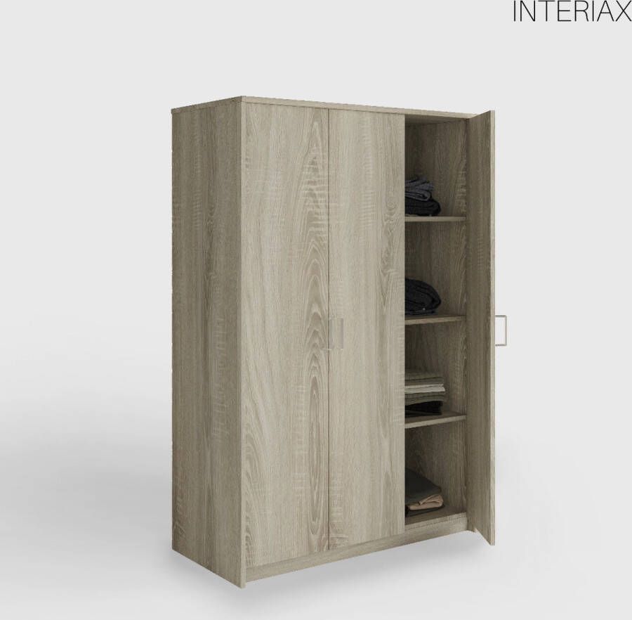 Interiax Kledingkast &apos;Amelie&apos; 3 deuren Sonoma (180x120x54cm)