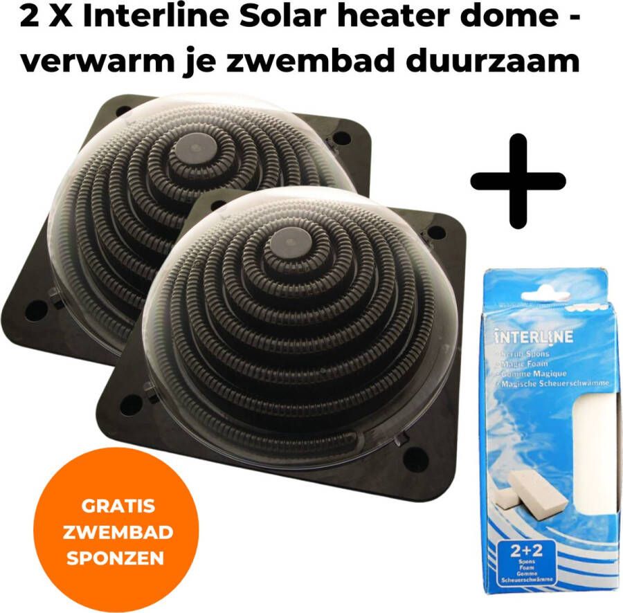 Interline 2x Solar heater bol 5L Zonneverwarming zwembad Geschikt voor zwembaden tot 14.000L Meerdere aansluiten voor groter zwembad