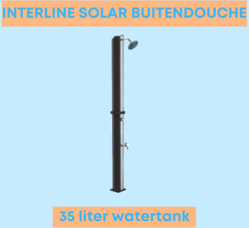 Interline Buitendouche Tuindouche Solar Op zonne-energie Zwart 35 Liter Watertank Hexagon