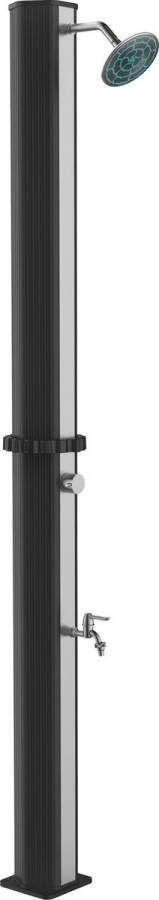 Interline Buitendouche Tuindouche Solar Op zonne-energie Zwart 35 Liter Watertank Hexagon