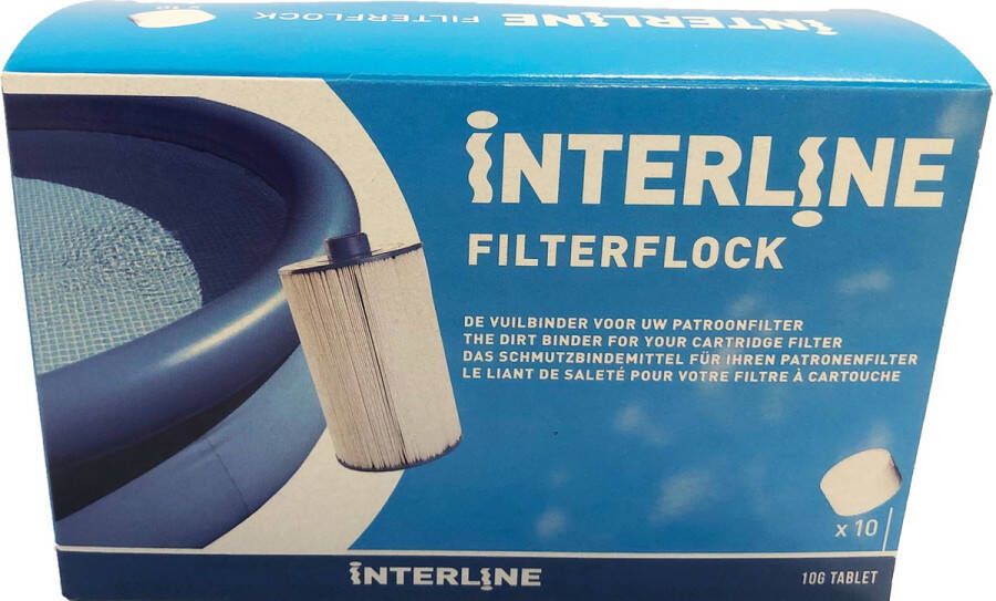 Interline FilterFlock tablet voor zwembad en spa vlokmiddel Helder water Flocculant vloktabletten Kristalhelder water tabletten voor zwembad- en spawaterbehandeling