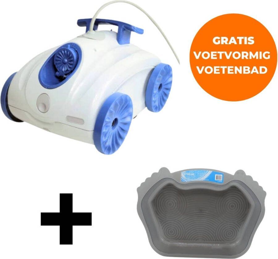 Interline Zwembadrobot Snapper Bodemzuiger Zwembad Stofzuiger Zwembad Reiniger Zwembad Robot Zwembadzuiger Zwembadstofzuiger Zwembaden tot 4 5m x 1.2m diep Incl. Gratis Voetvormig Voetenbad