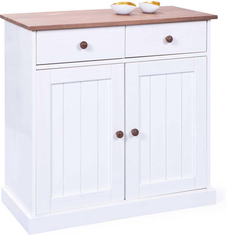 Leen Bakker Dressoir Westerland wit 86x90x45 cm