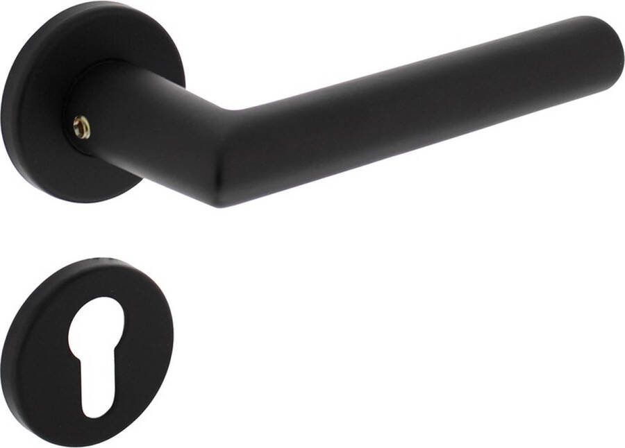 Intersteel Deurkruk Broome op rozet ø50x7 mm + 7mm nokken met profielcilinderplaatjes zwart