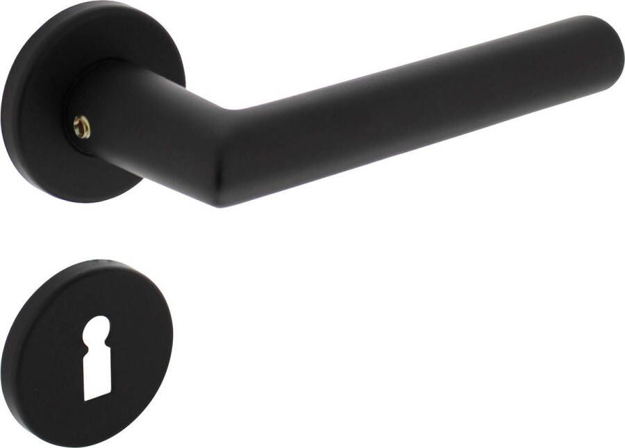 Intersteel Deurkruk Broome op rozet ø50x7 mm + 7mm nokken met sleutelplaatjes zwart