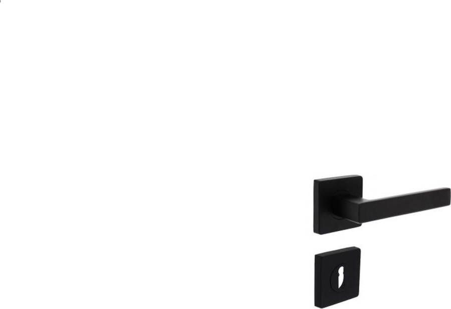 Intersteel Deurkruk Hera op vierkant rozet 7mm nokken + sleutelplaatjes mat zwart