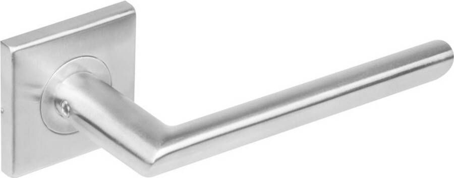 Intersteel Deurkruk Oosterbeek geveerde vierkant rozet RVS geborsteld -53x53x8mm