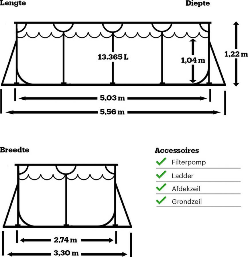 Intex Opzetzwembad Met Accessoires Prism Oval Frame 503 X 274 X 122 Cm Grijs