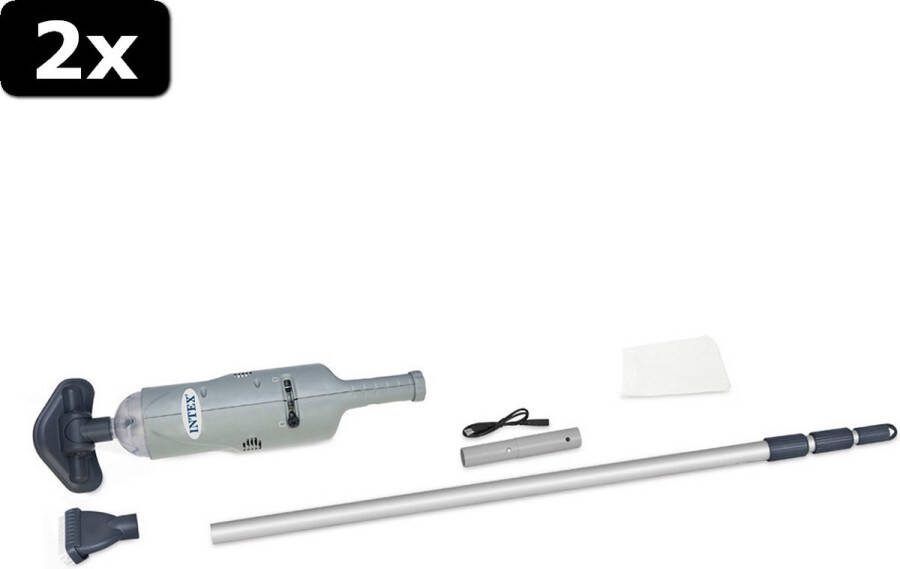 Intex 2x 28620 Oplaadbare Vacuüm Handstofzuiger voor Zwembad en Jacuzzi