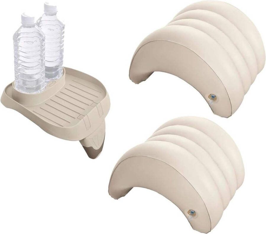 Intex 3-delige accessoireset compatibel met PureSpa whirlpools (1x opbergbakje 28500 2x hoofdsteunen 28501)