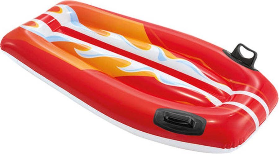 Intex Bodyboard Opblaasbaar Rood 112x62 CM Bodyboard voor Kinderen met Handvat Body Board Luxe Strand Luchtbed Zwembad Luchtbed Lounge Luchtbed
