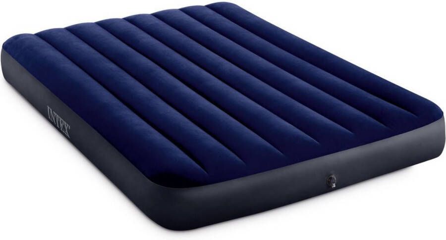 Intex Classic Dura-Beam Luchtbed 2 persoons velours 191x137x25 cm blauw