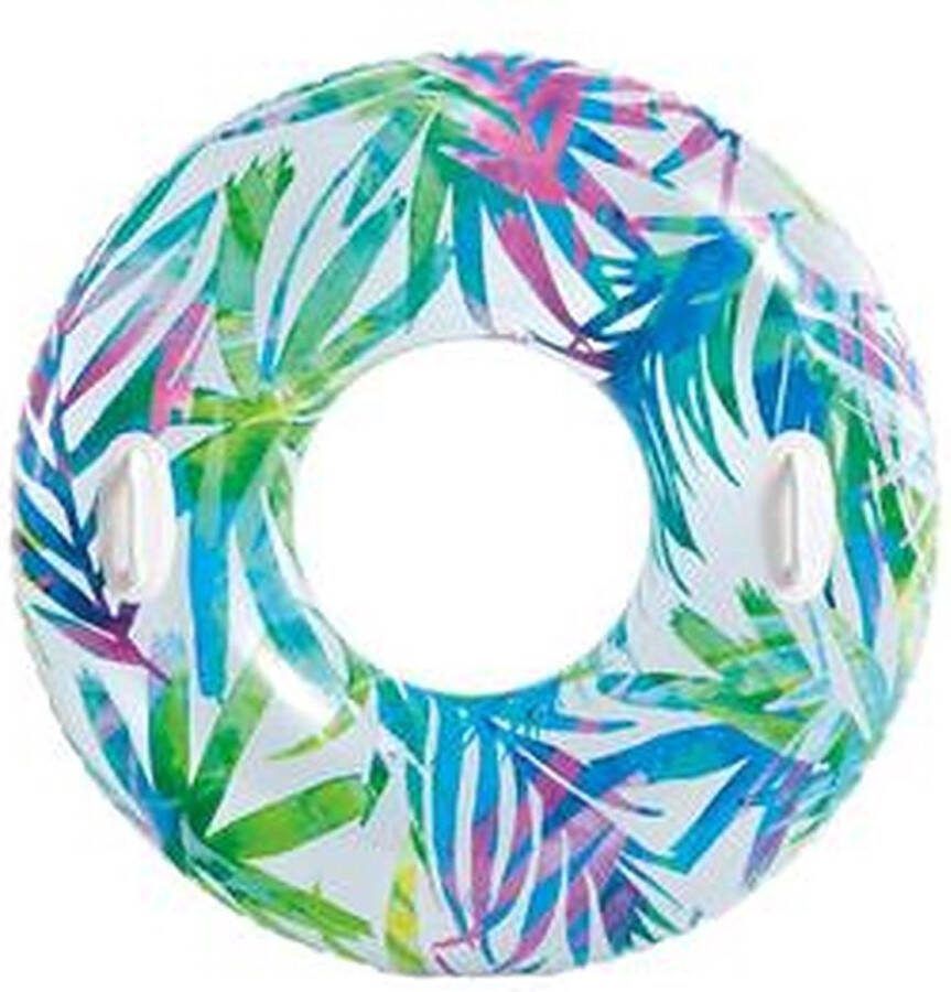 Intex Fashion Zwemring Bladeren 97 CM Zwemband Luchtbed Zwembad Strand Luchtbed Lounge inclusief handvaten