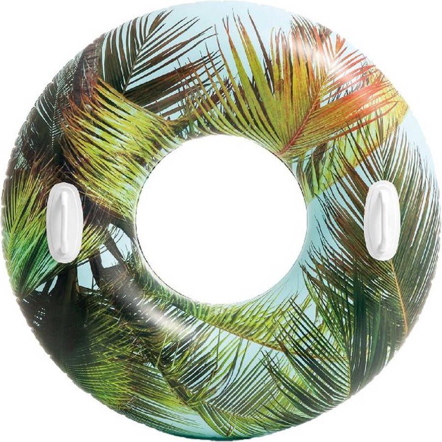 Intex Fashion Zwemring Palm 97 CM Zwemband Luchtbed Zwembad Strand Luchtbed Lounge inclusief handvaten