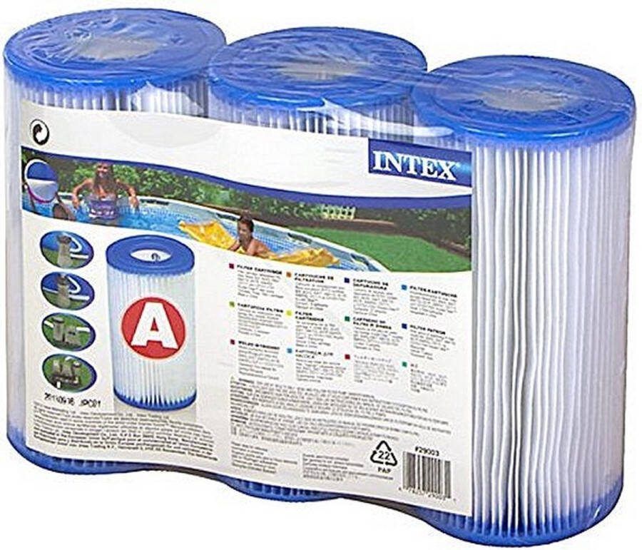 Intex Filtercartridge Type A Wit blauw 3 Stuks