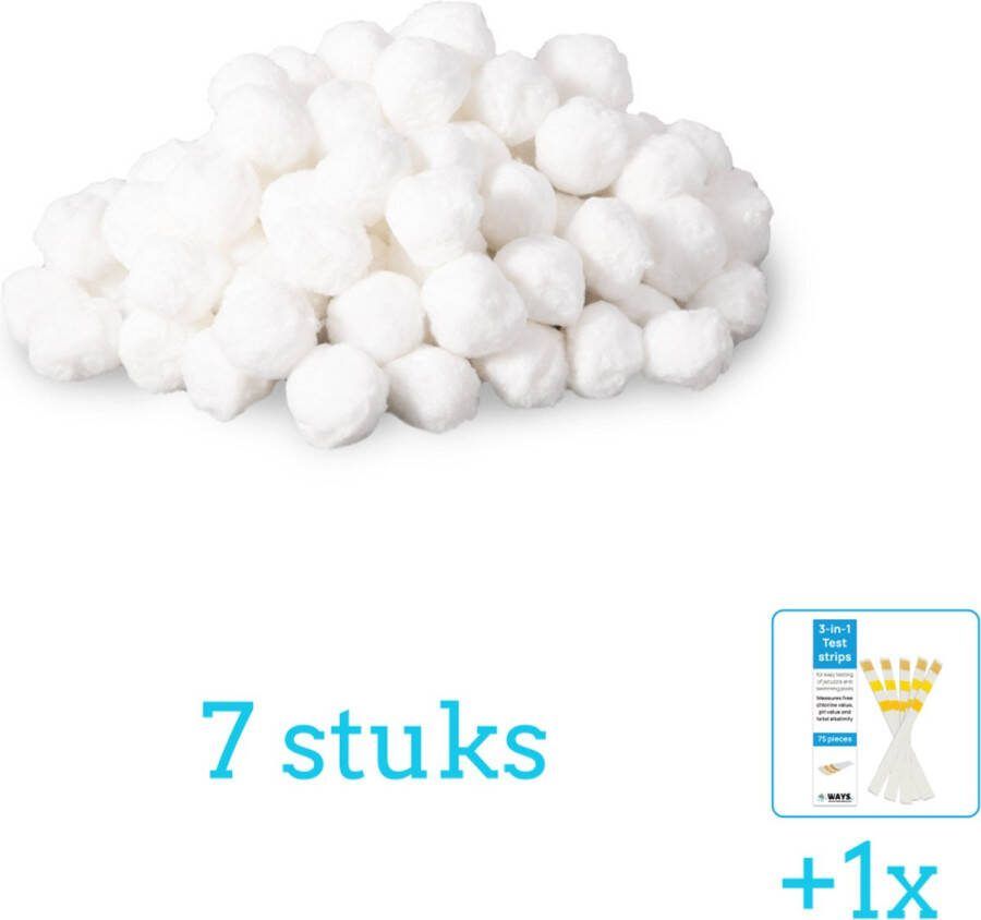 Intex Filterbollen Geschikt voor zandfilterpomp 29045 7 stuks Voordeelverpakking Inclusief WAYS Testrips (1 stuks) 26642GS 26644GS 26646GS 26648GS 26652GS