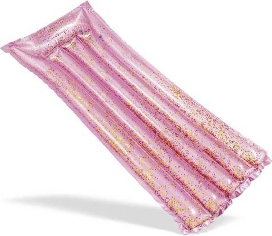Intex glitter luchtbed roze 170 x 53 x 15 centimeter