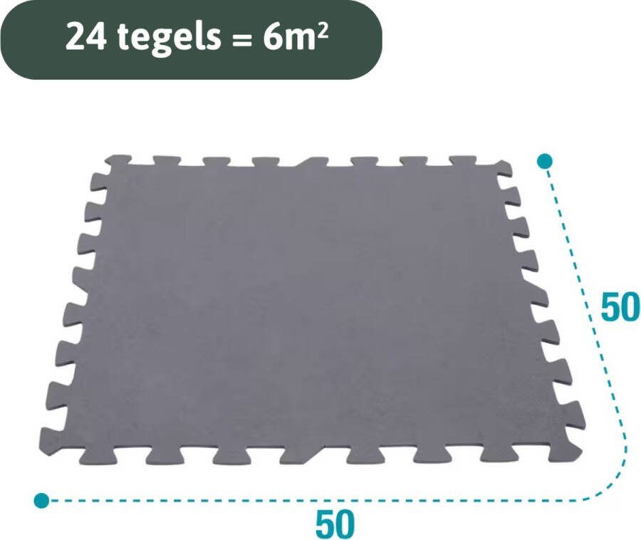 Intex grijze zwembadtegels 29084 6m² 24 tegels van 50x50 cm (=6m²) Dikte vloertegels 5MM