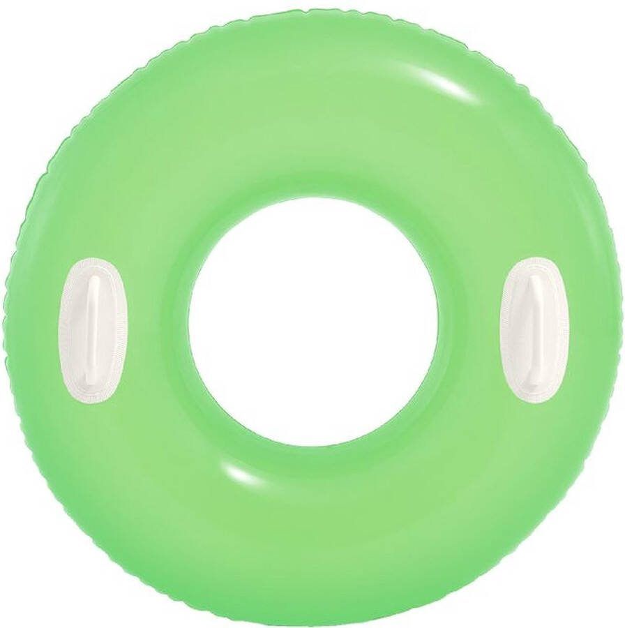 Intex Groene Zwemring Hi-Gloss 76 CM Zwemband Luchtbed Zwembad Strand Luchtbed Lounge inclusief handvaten