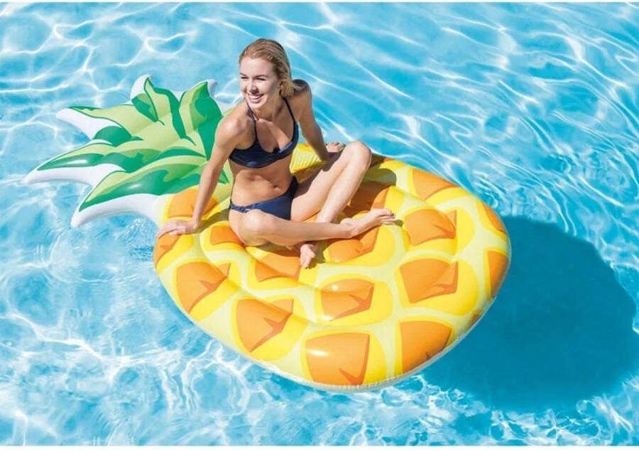 Intex luchtbed ananas 216 x 124 cm geel