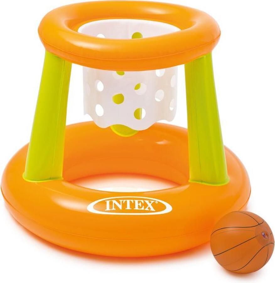 Intex Waterbasketbal Set Floating Hoops oranje groen 67 x 55 cm