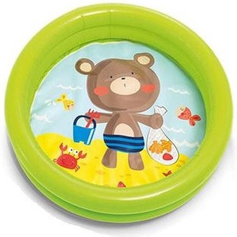 Intex kinder opblaas zwembad groen 61 cm voor dreumesen peuters