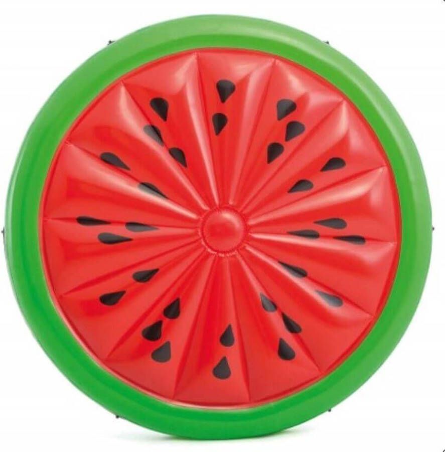 Intex luchtbed watermeloen 183 cm vinyl rood groen