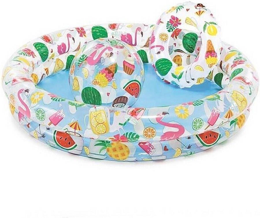 Intex Just So Fruity Pool Set Opblaaszwembad Ø 122 x 25 cm Inclusief Strandbal en Zwemband