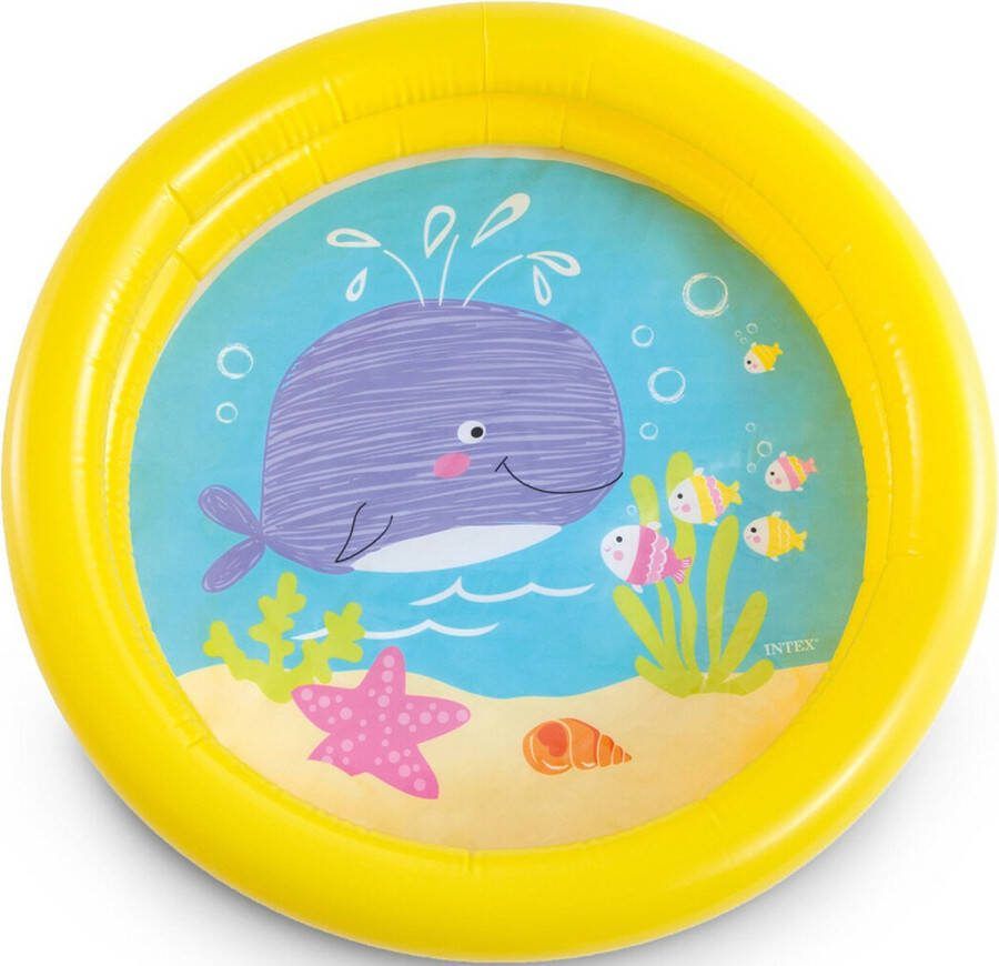 Intex kinder opblaas zwembad geel 61 cm voor dreumesen peuters