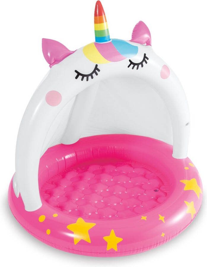Intex Kinderzwembad 102x102 met afdekkap eenhoorn