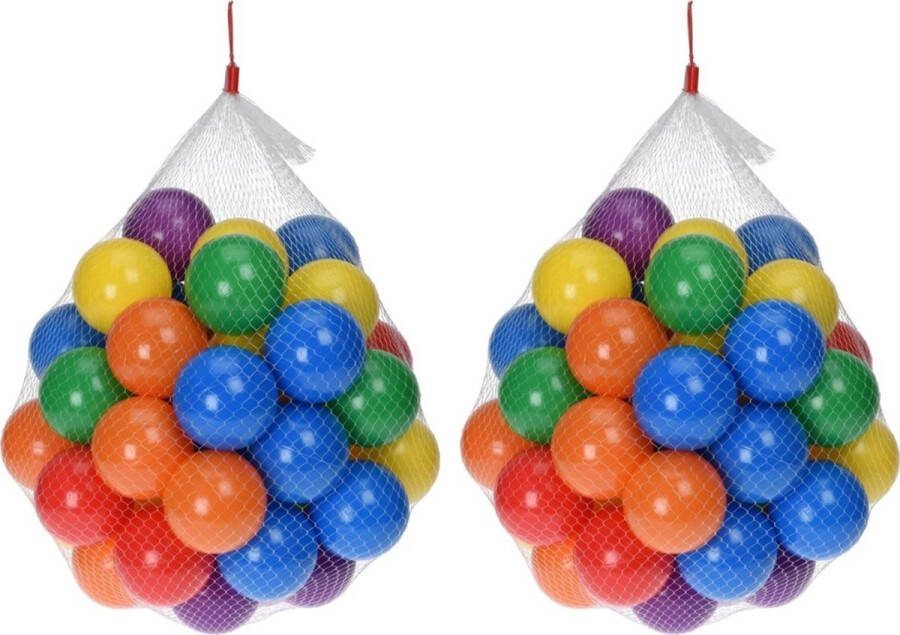 Kunststof ballenbak ballen 100x stuks 6 cm vrolijke kleurenmix Speelgoed ballenbakballen gekleurd