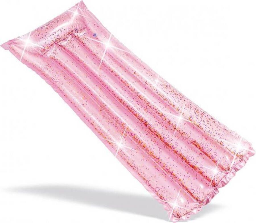 Intex luchtbed Glitter meisjes dames vinyl 170 cm roze