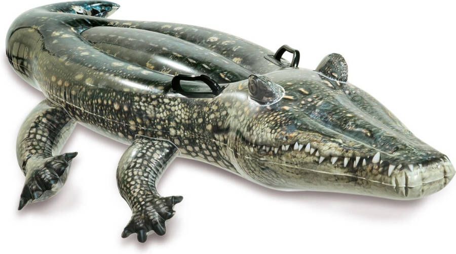 Intex Opblaas krokodil 170 cm groen fotoprint opblaasspeelgoed