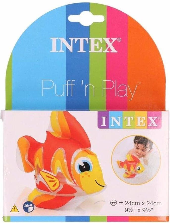 Intex opblaasbare vis kunststof rood geel oranje 24 x 24 cm opblaasspeelgoed