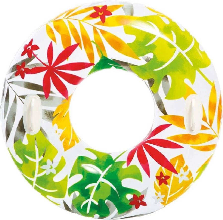 Intex Opblaasbare bladeren zwemband zwemring 97 cm Zwembenodigdheden Zwemringen Tropisch thema Blad zwembanden voor kinderen en volwassenen
