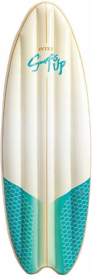 Intex Opblaasbare surfplank wit groen 178 cm vinyl Luchtbed (zwembad)