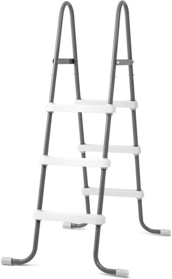 Intex Zwembadladder 112 Cm Staal voor 107 cm zwembaden Zilver wit