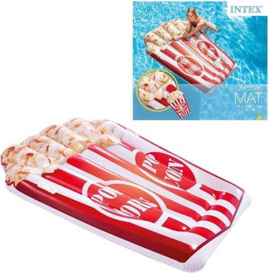 Intex luchtbed Popcornmat 178 x 124 cm rood wit