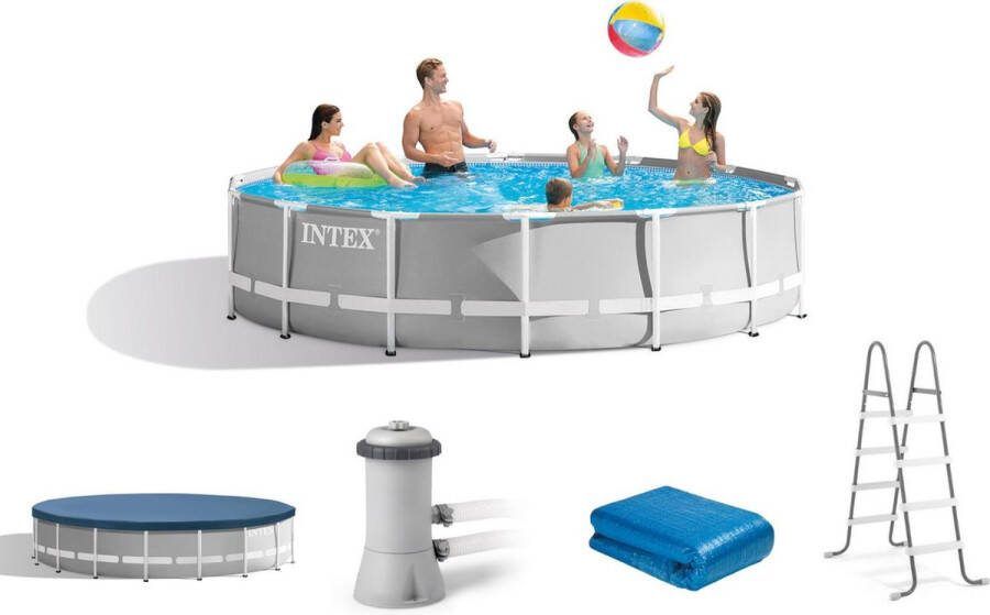 Intex Opzetzwembad Met Accessoires Prism Frame Ø610 X 132 Cm Grijs