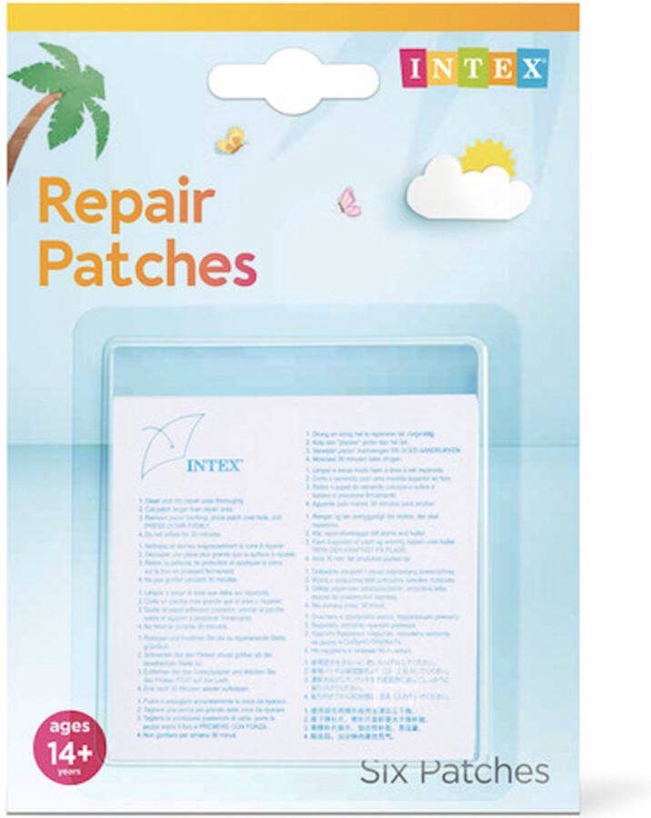 Intex PROFESSIONELE ZWEMBADPLAKKERS Zwembad Reparatie Set 6 Stuks Gaten Dicht Maken Zwembad Babybad Repareren Zwembad Plakkers Thuis Zwembad Mini Zwembad Kapot Zwembad Repareren Lijmen Lekkages Waterbestendig Jacuzzi Luchtbed