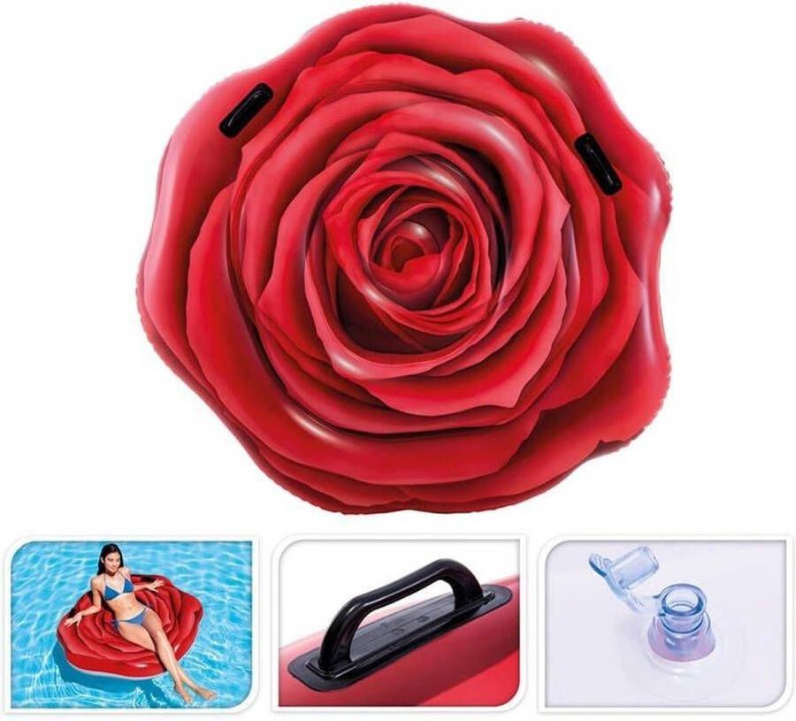 Intex luchtbed Red Rose 137 x 132 cm rood