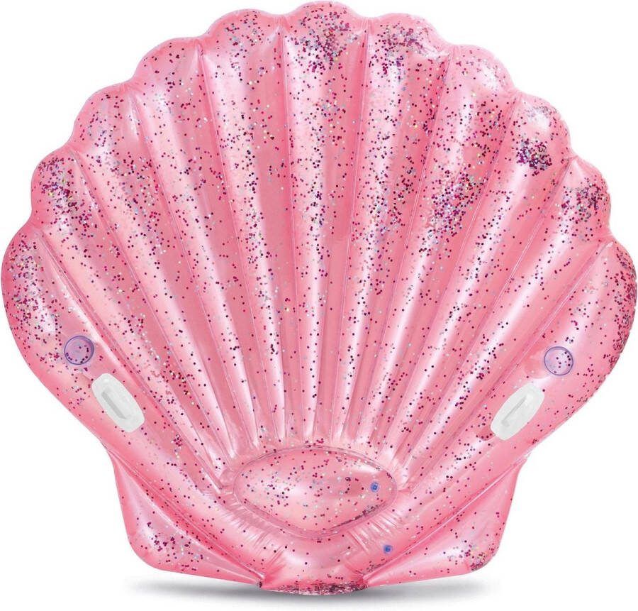 Intex luchtbed schelp 178 x 165 x 24 cm vinyl roze