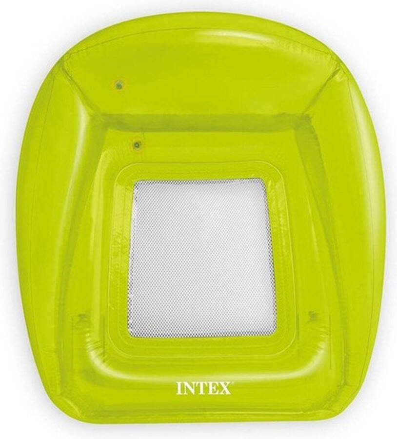 Intex Transparant Lounge Luchtbed Stoel Groen 104 CM Luxe Strand Luchtbed Zwembad Luchtbed Zwemband