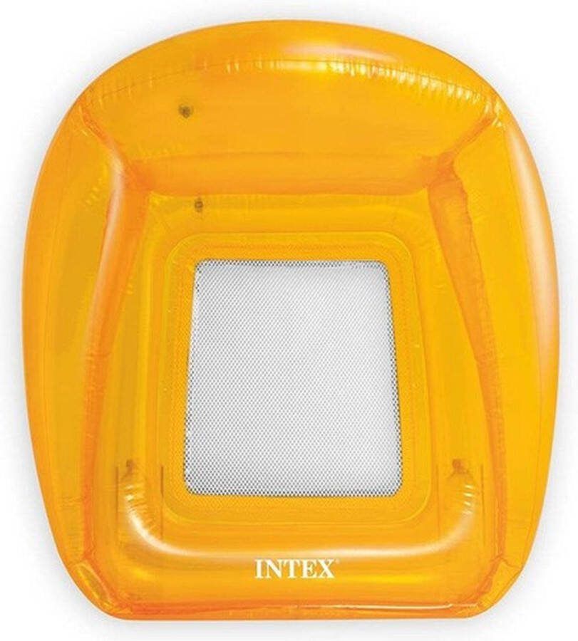 Intex Transparant Lounge Luchtbed Stoel Oranje 104 CM Luxe Strand Luchtbed Zwembad Luchtbed Zwemband