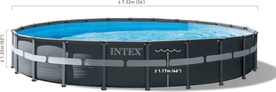 Intex Opzetzwembad Met Accessoires Ultra Xtr Frame 732 X 132 Cm Antraciet