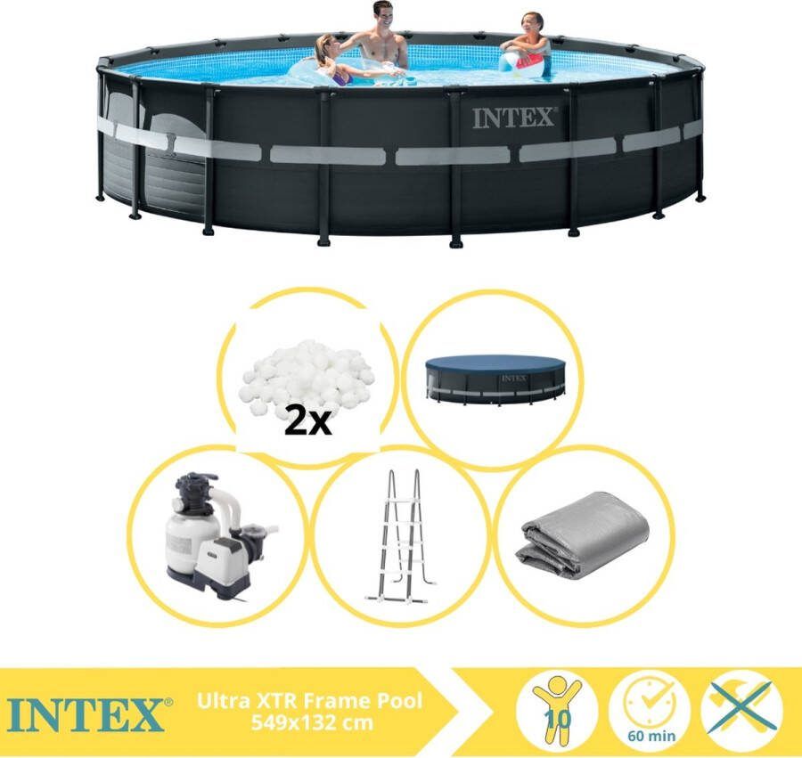 Intex Ultra XTR Frame Zwembad Opzetzwembad 549x132 cm Inclusief Onderhoudspakket en Filterbollen
